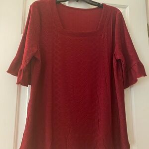 Elegant Burgundy Red Women's Top